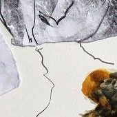 ohne titel, 2020, plastische collage mit zeichnung, mischtechnik auf papier, 42x29,7 cm, copyright axel hoeptner und vg bildkunst